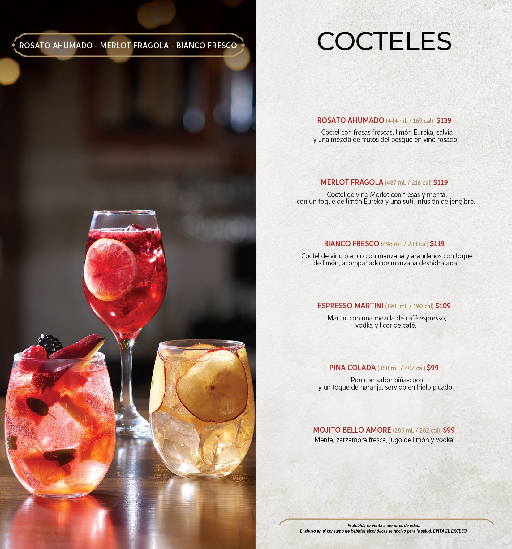 bebidas frescas de martini